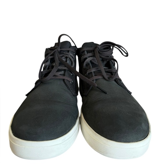 Timberland Davis Square Black Leather & Cordura Canvas Ortholite Chukka Shoe 10 - Picture 4 of 16